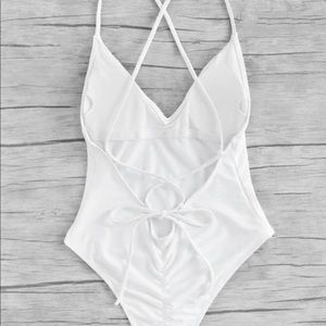 One Piece White Swimwear